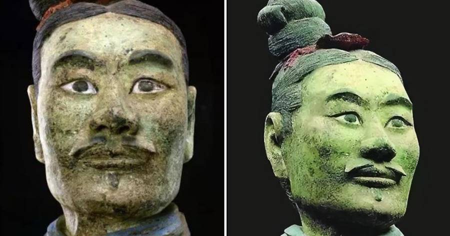 兵馬俑中出現一張奇怪的「臉」，專家無法解釋，如今禁止出國展覽